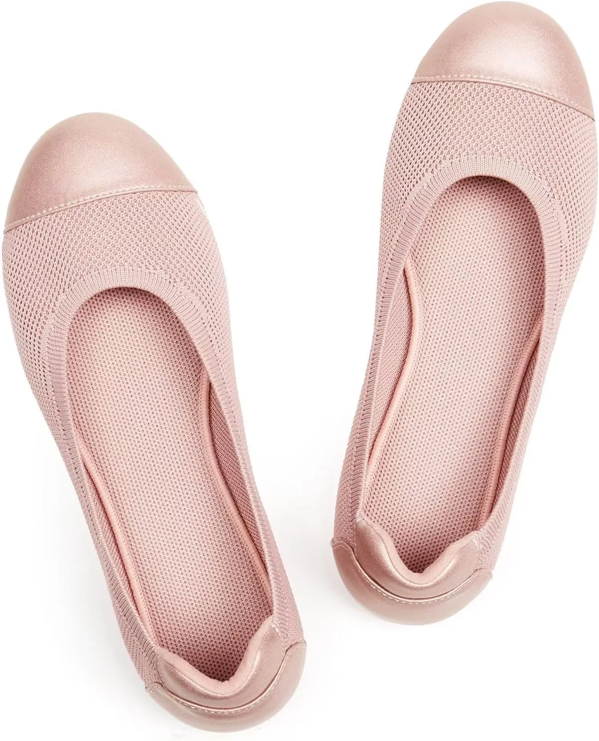Frank Mully Women's Ballet Flats Round Toe Walking Flats Slip On Work Shoes Knitted Flats Shoes for Woman Soft Lightweight