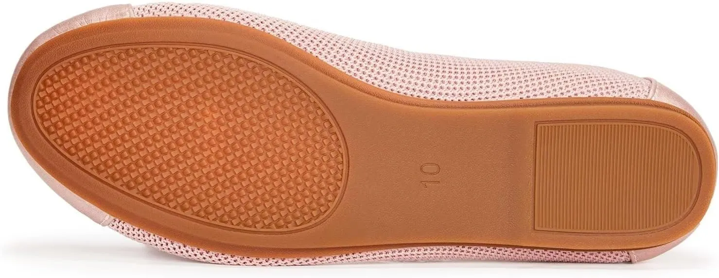 Frank Mully Women's Ballet Flats Round Toe Walking Flats Slip On Work Shoes Knitted Flats Shoes for Woman Soft Lightweight