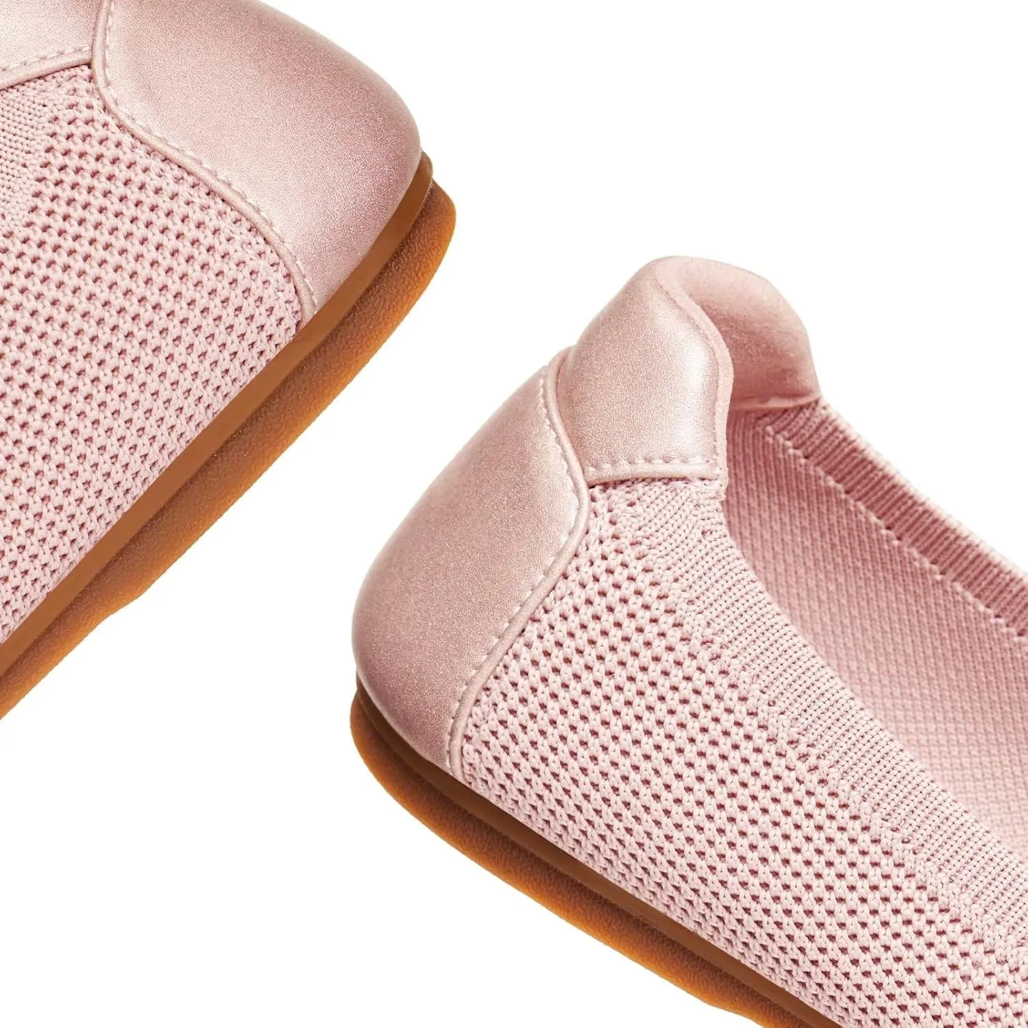 Frank Mully Women's Ballet Flats Round Toe Walking Flats Slip On Work Shoes Knitted Flats Shoes for Woman Soft Lightweight