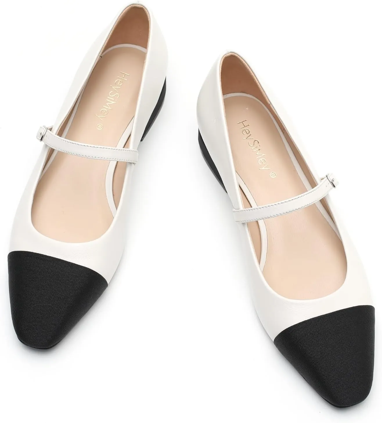 Genuine Leather Mary Jane Shoes Women Comfortable Casual Dressy Flats with Memory Latex Insole Adjustable Straps Comfort Mary Janes Flats