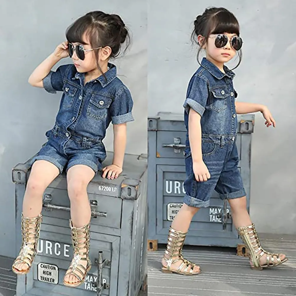 Girls Rivet Gladiator Sandals Summer Princess Dress Strappy Flats Zip Up Boots Shoes