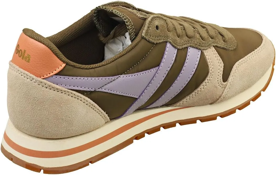 Gola Daytona Chute Womens Fashion Trainers in Khaki Bone Lavender