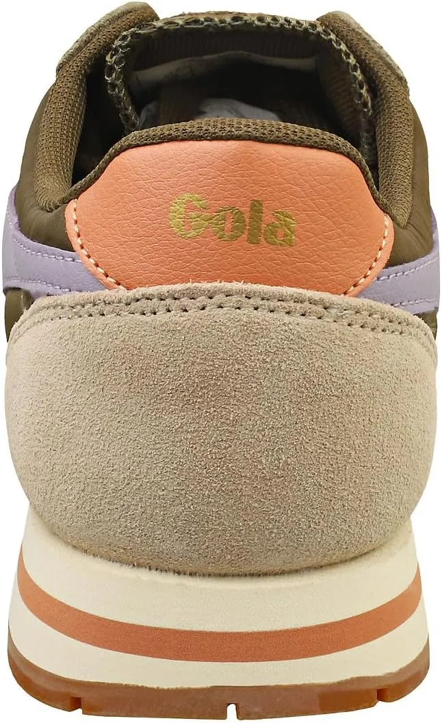 Gola Daytona Chute Womens Fashion Trainers in Khaki Bone Lavender