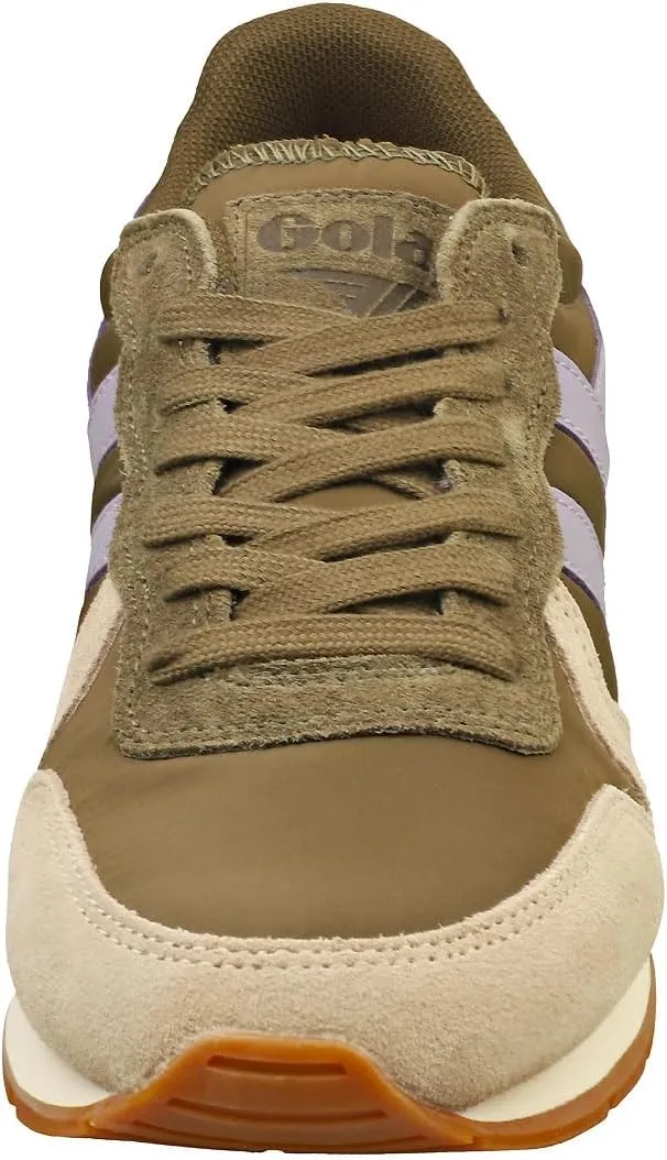 Gola Daytona Chute Womens Fashion Trainers in Khaki Bone Lavender