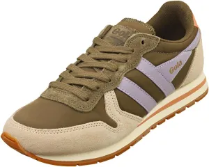 Gola Daytona Chute Womens Fashion Trainers in Khaki Bone Lavender