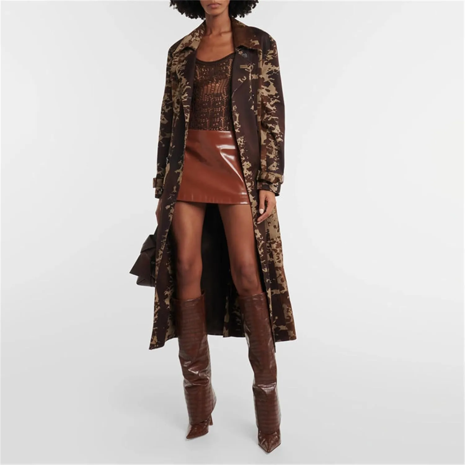 Goolita Fold Over Boots For Women, Pointed Toe Stiletto Heel Knee High Boots Fashion Comfortable Slip On Tall Boots