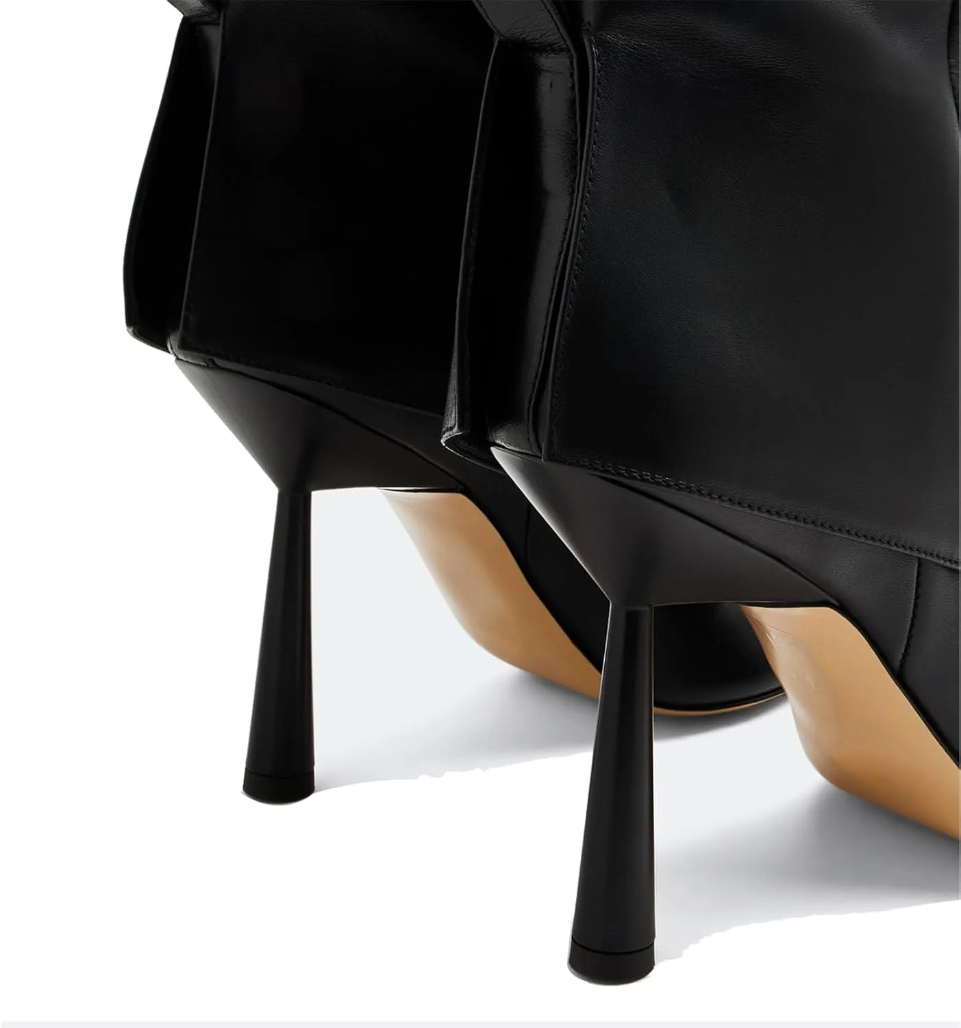 Goolita Fold Over Boots For Women, Pointed Toe Stiletto Heel Knee High Boots Fashion Comfortable Slip On Tall Boots
