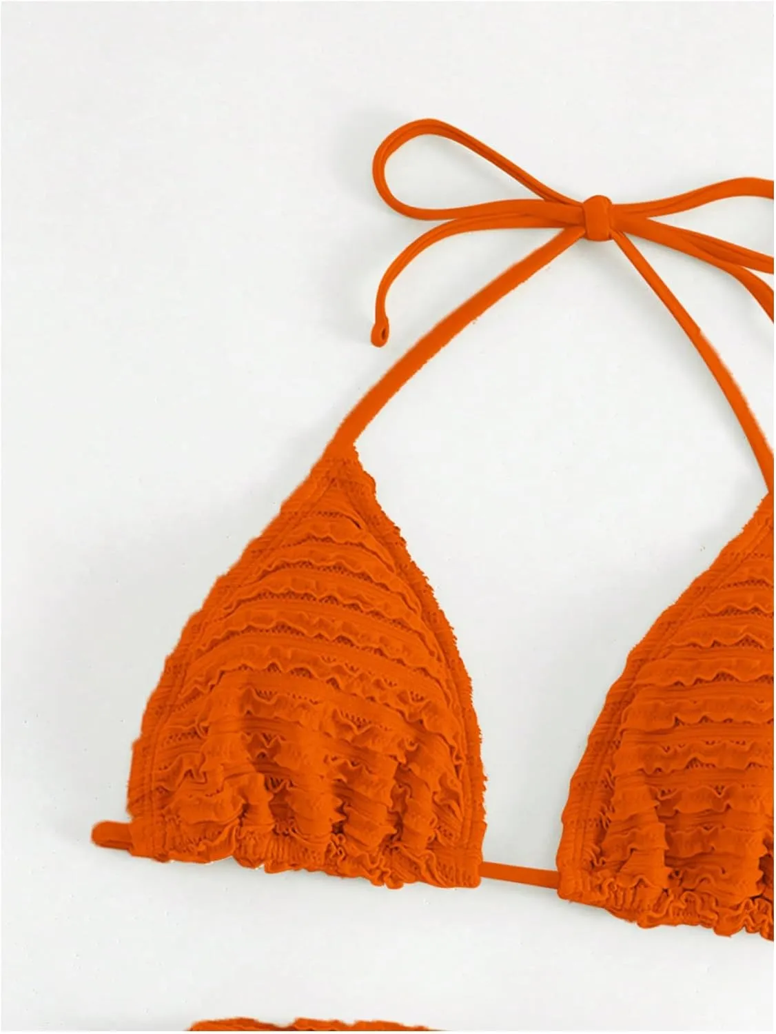 GORGLITTER Women's 3 Piece Swimsuits Halter Triangle String Bikini Set with Beach Skirt Swimwear Set
