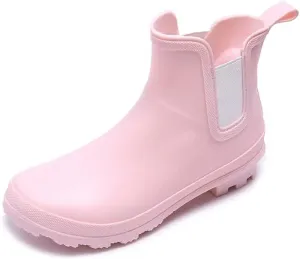Harssidanzar Womens Short Rain Boots Waterproof Garden Shoes Anti-Slipping Ankle Rain Boots for Outdoor HL215US