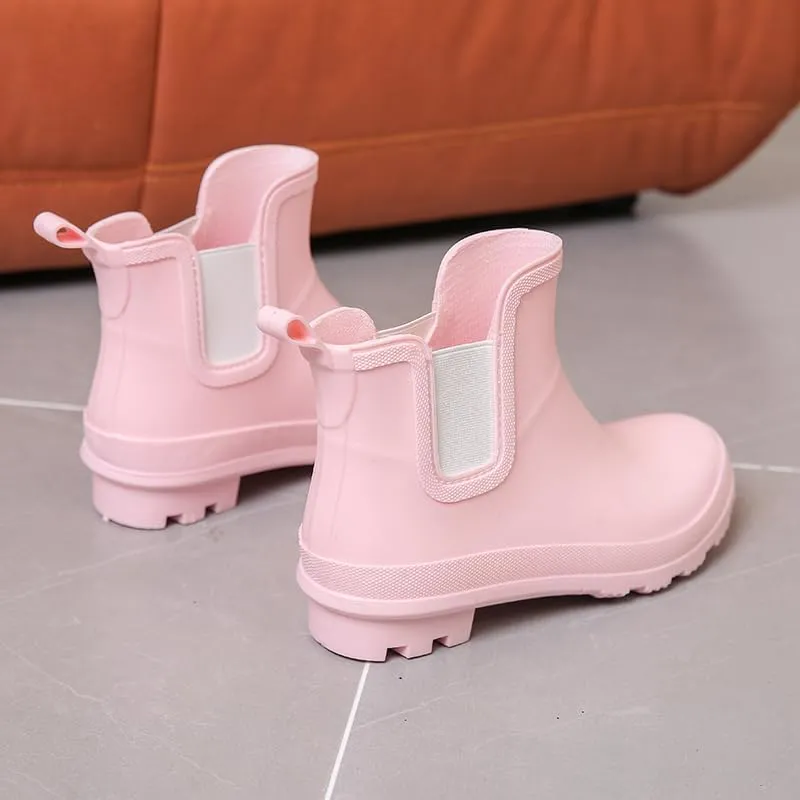 Harssidanzar Womens Short Rain Boots Waterproof Garden Shoes Anti-Slipping Ankle Rain Boots for Outdoor HL215US
