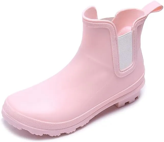 Harssidanzar Womens Short Rain Boots Waterproof Garden Shoes Anti-Slipping Ankle Rain Boots for Outdoor HL215US