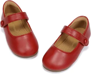 Hehainom Toddler Girl Dress Shoes Mary Jane Ballerina Ballet Flats for Girls Flower Girl Little Kids Wedding Party School Shoes