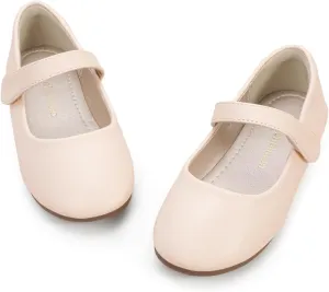 Hehainom Toddler Girls Flats Mary Jane Flower Girl Dress Shoes School Wedding Party Shoes