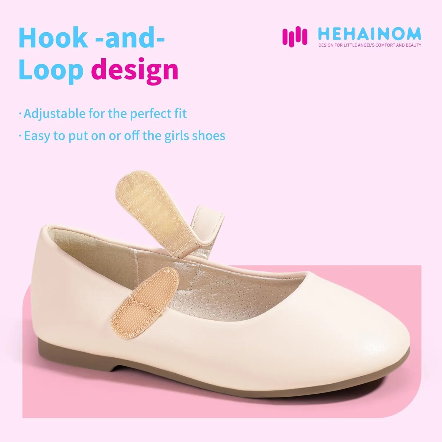 Hehainom Toddler Girls Flats Mary Jane Flower Girl Dress Shoes School Wedding Party Shoes
