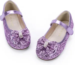 Hehainom Toddler Girls Flats Mary Jane Flower Girl Dress Shoes School Wedding Party Shoes