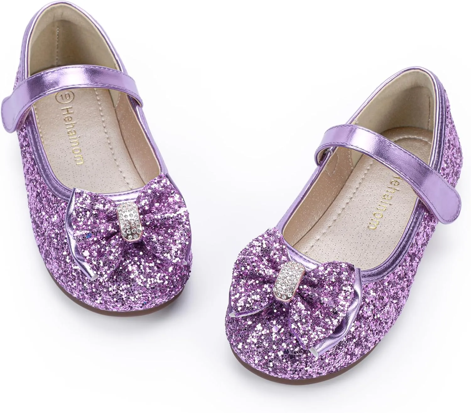 Hehainom Toddler Girls Flats Mary Jane Flower Girl Dress Shoes School Wedding Party Shoes