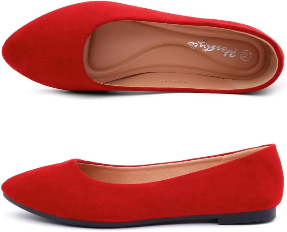 Herstyle Elina Women's Flats, Pointed Toe Ballet Flat Shoes, Slip-On Dressy Flats, Comfortable Casual Ballerina Shoes for Daily Wear, Work, Office, and Party