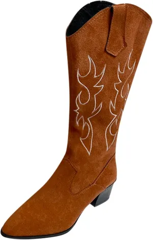 High Retro Zip Chunky Fashion Breathable Short Heels Shoes Women's Boots