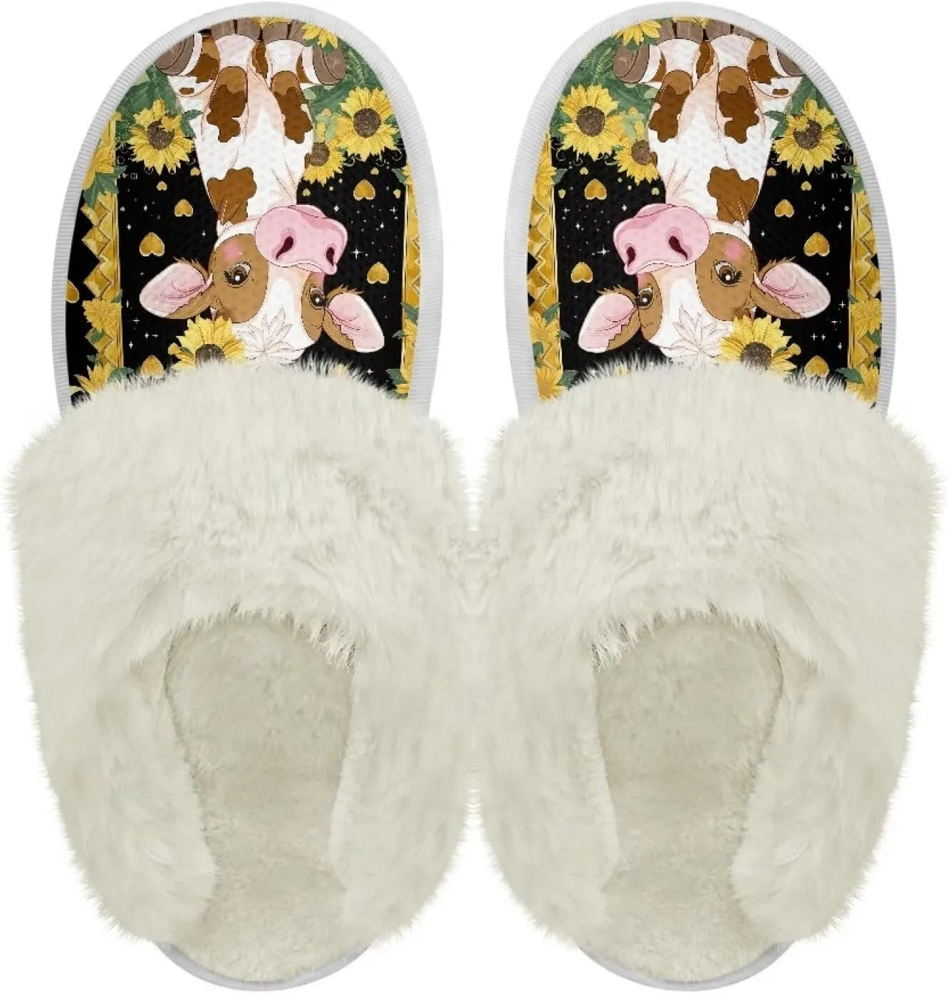 House Slippers for Men Women Winter Warm Slip On Fuzzy Slipper Unisex Indoor Soft Plush Closed Toe Home Shoes Flats Non Skid Rubber Sole for Spa Bath
