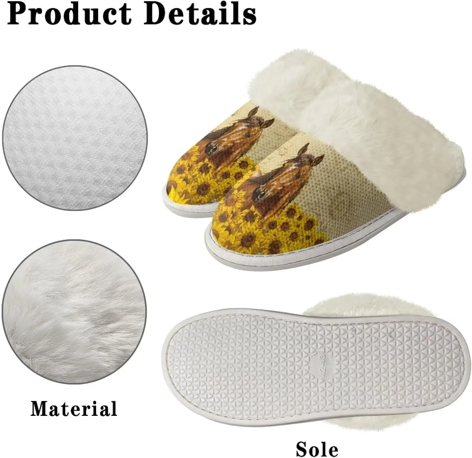 House Slippers for Men Women Winter Warm Slip On Fuzzy Slipper Unisex Indoor Soft Plush Closed Toe Home Shoes Flats Non Skid Rubber Sole for Spa Bath