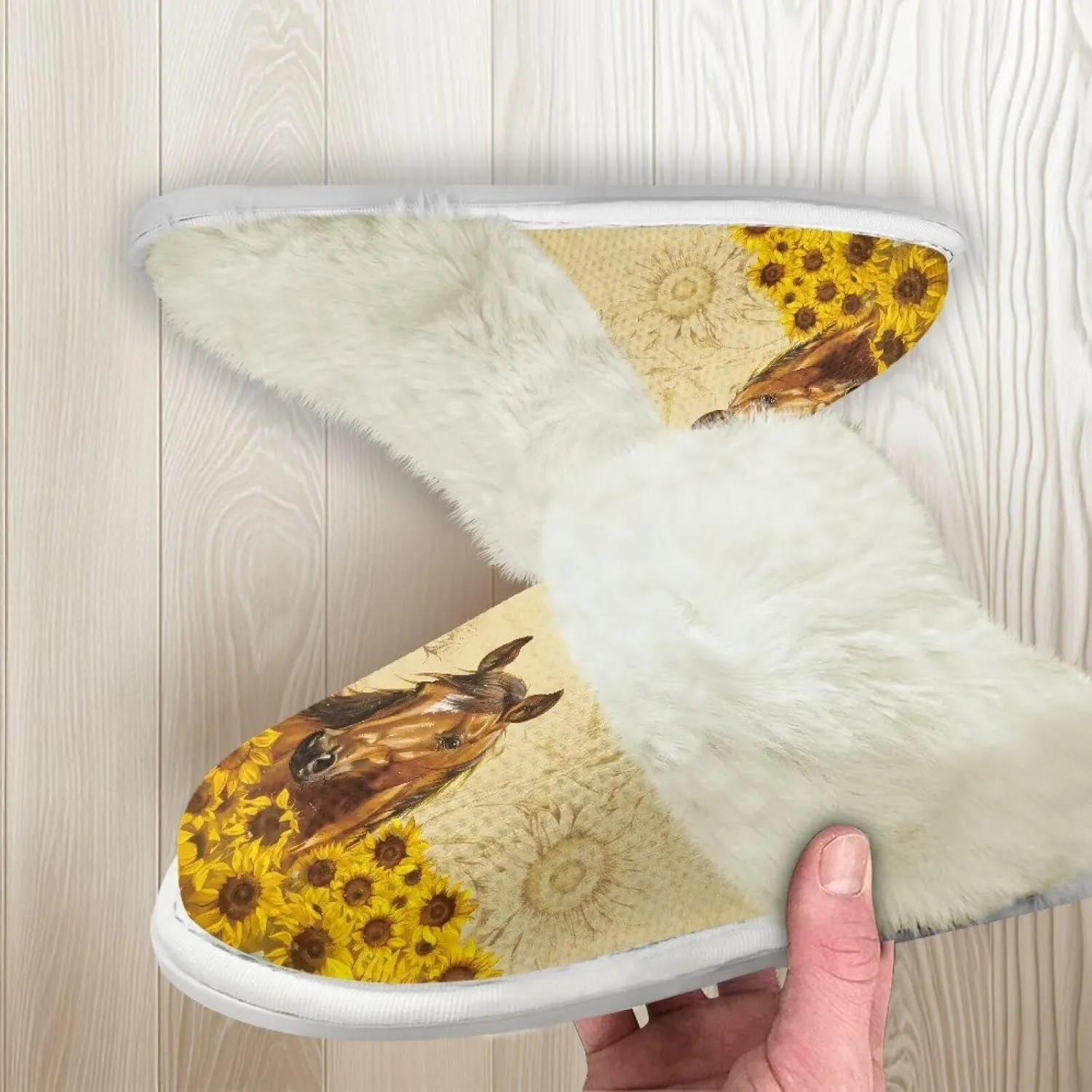 House Slippers for Men Women Winter Warm Slip On Fuzzy Slipper Unisex Indoor Soft Plush Closed Toe Home Shoes Flats Non Skid Rubber Sole for Spa Bath