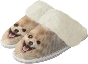 House Slippers for Women Men Winter Slip On Warm Closed Toe Home Shoes Flats Unisex Casual Breathable Soft Plush Bedroom Slipper for Bath Indoor