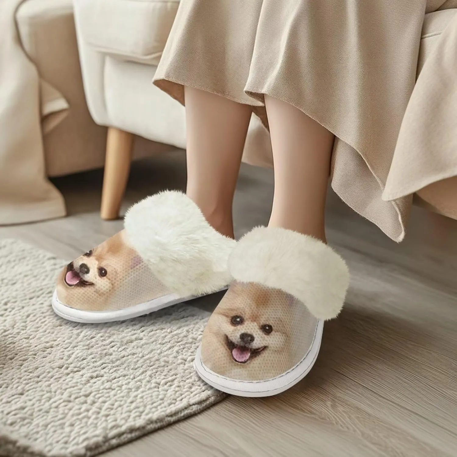 House Slippers for Women Men Winter Slip On Warm Closed Toe Home Shoes Flats Unisex Casual Breathable Soft Plush Bedroom Slipper for Bath Indoor