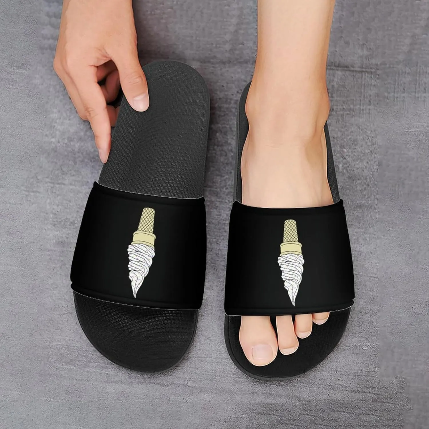 Ice Cream Cone House Slippers for Women Men Shower Slides Bathroom Sandals