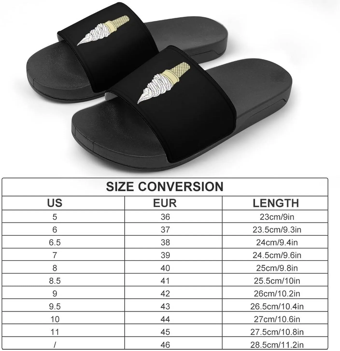 Ice Cream Cone House Slippers for Women Men Shower Slides Bathroom Sandals