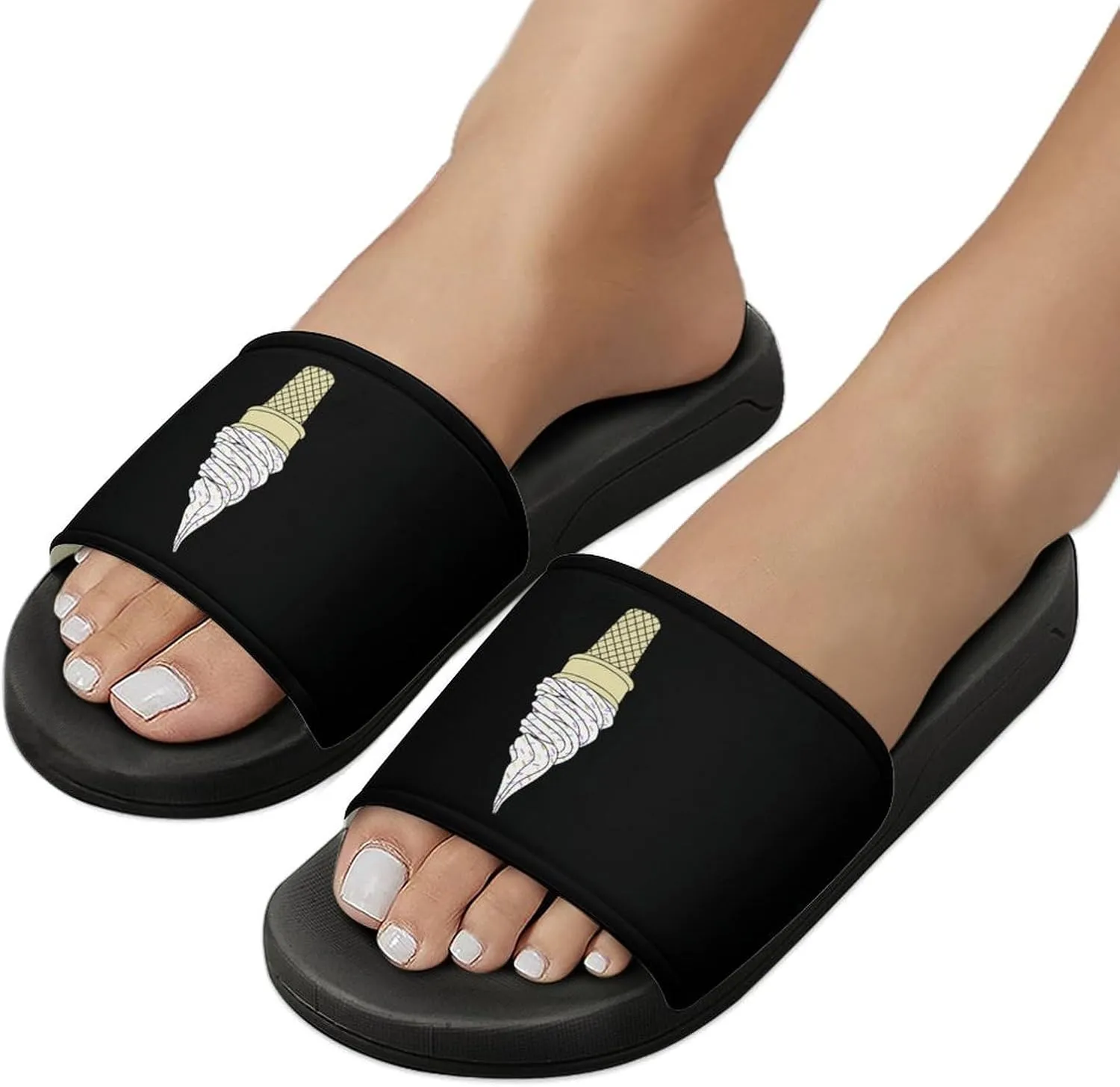 Ice Cream Cone House Slippers for Women Men Shower Slides Bathroom Sandals