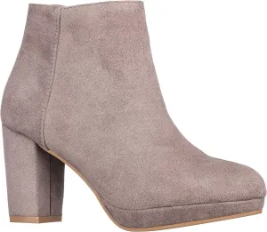 ILLUDE Women’s Ankle Bootie Side Zip Comfortable Block Heel Chunky Platform Ankle Boots