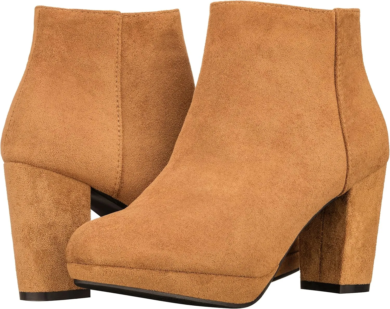 ILLUDE Women’s Ankle Bootie Side Zip Comfortable Block Heel Chunky Platform Ankle Boots