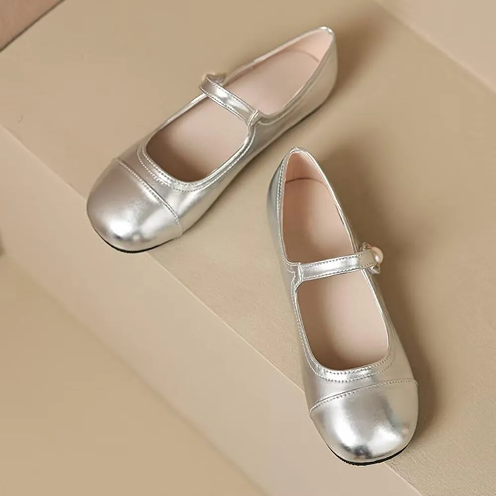 INEELUYI Women's Mary Jane Flats Retro Square Toe Soft Ballet Flats Comfort One Line Strap Dress Flats