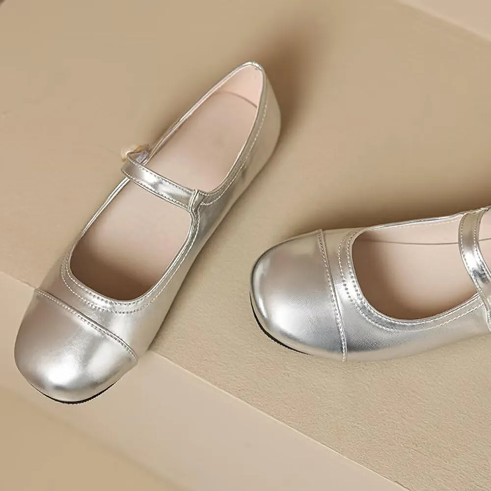 INEELUYI Women's Mary Jane Flats Retro Square Toe Soft Ballet Flats Comfort One Line Strap Dress Flats