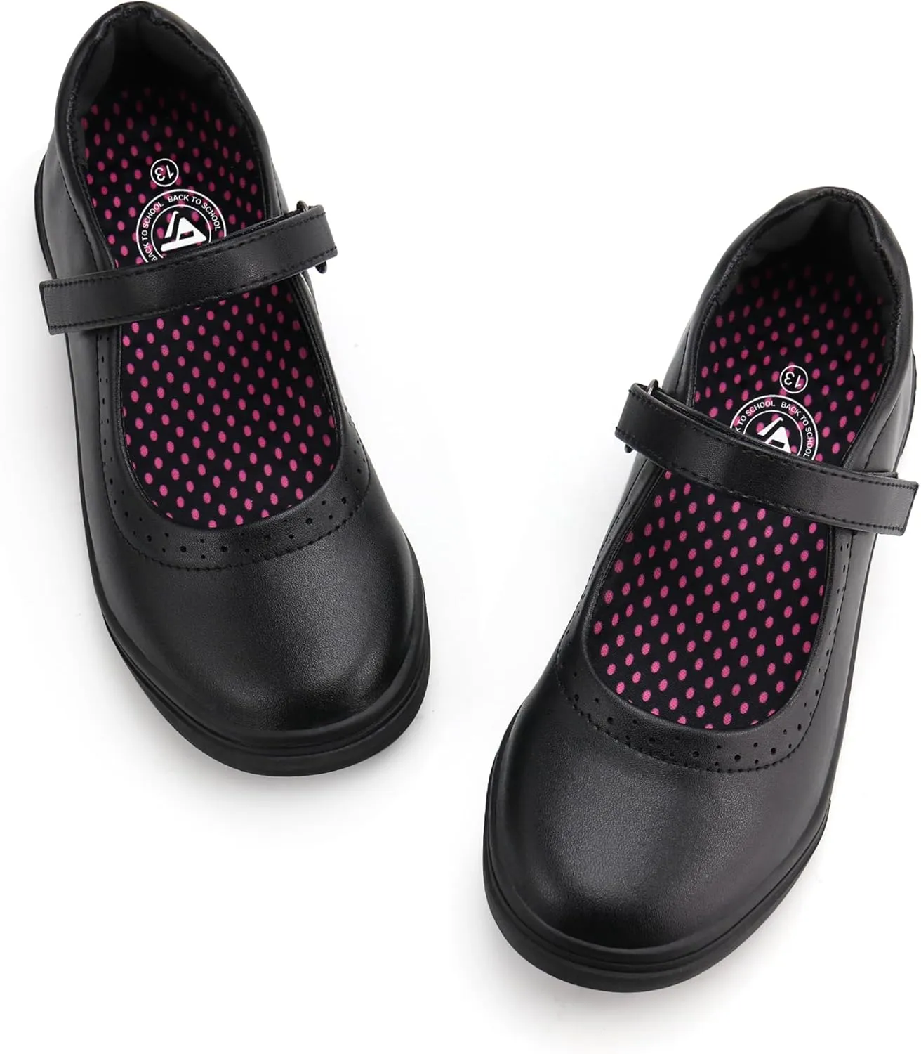 JABASIC Girls Mary Jane Flats School Uniform Dress Shoes