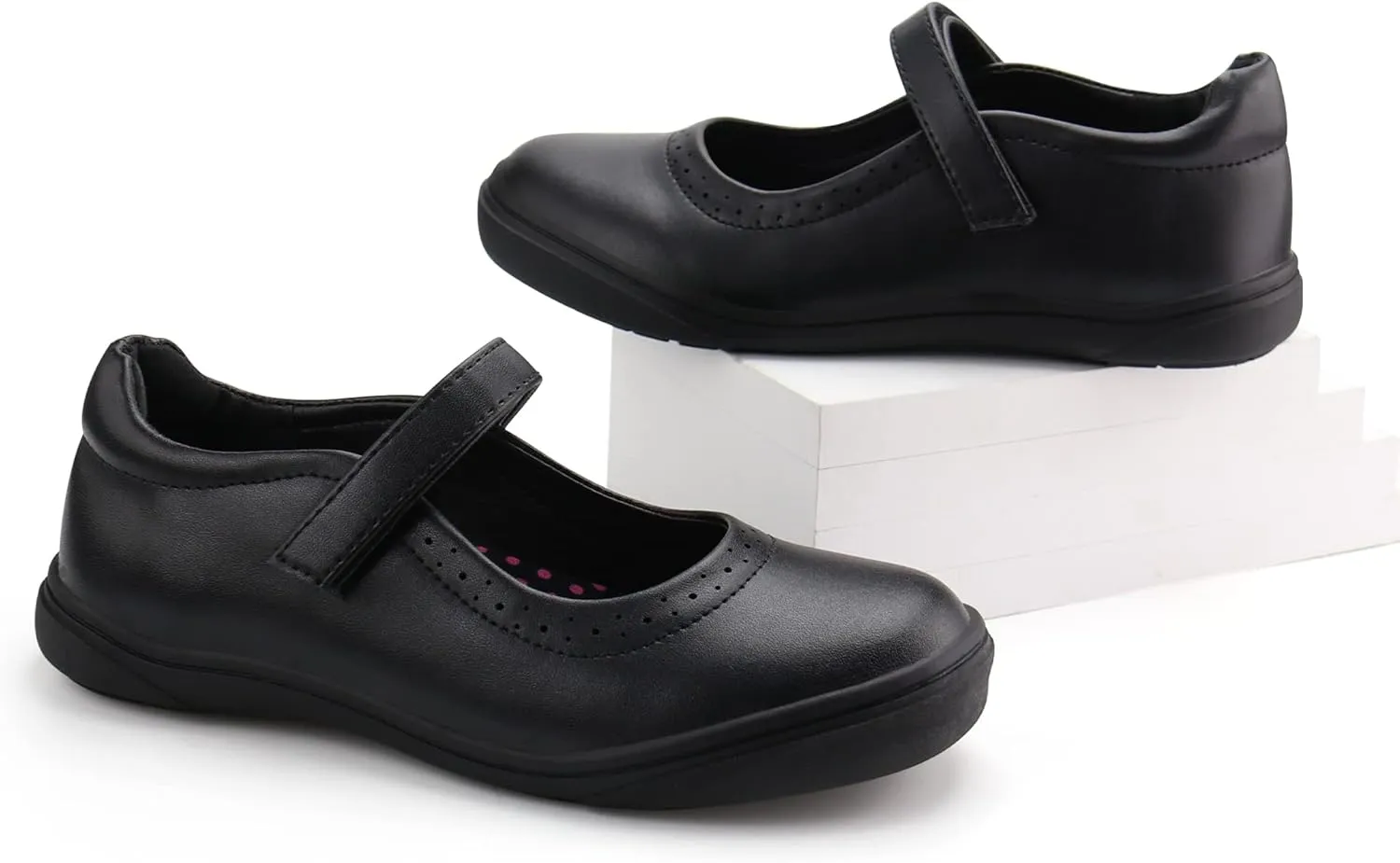 JABASIC Girls Mary Jane Flats School Uniform Dress Shoes