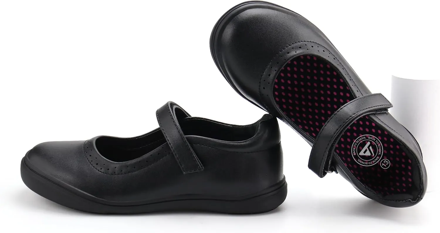 JABASIC Girls Mary Jane Flats School Uniform Dress Shoes