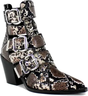 Jeffrey Campbell Women's Caceres Boots, Brown White Snake Black
