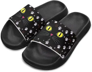 Jeiento Kids Cat Slide Sandals Comfort Sport Slippers Lightweight Non Slip Beach Sandals Children Shower Shoes