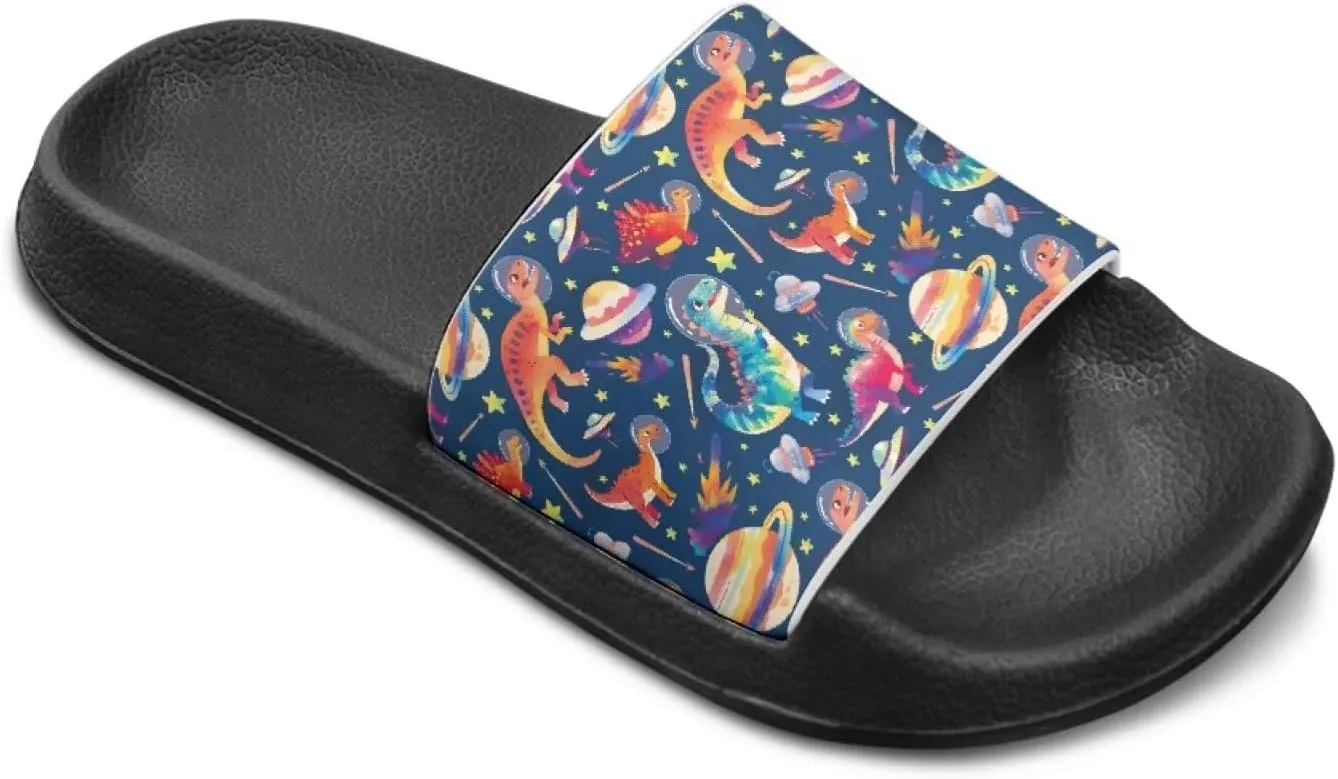 Jeiento Kids Slides for Boy Girl Soft Comfort Children Home Shoes Non-Slip Novelty Open Toe Sandal Youth Shower Shoes