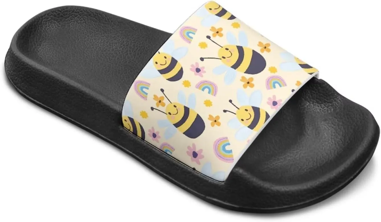 Jeiento Kids Slides for Boy Girl Soft Comfort Children Home Shoes Non-Slip Novelty Open Toe Sandal Youth Shower Shoes