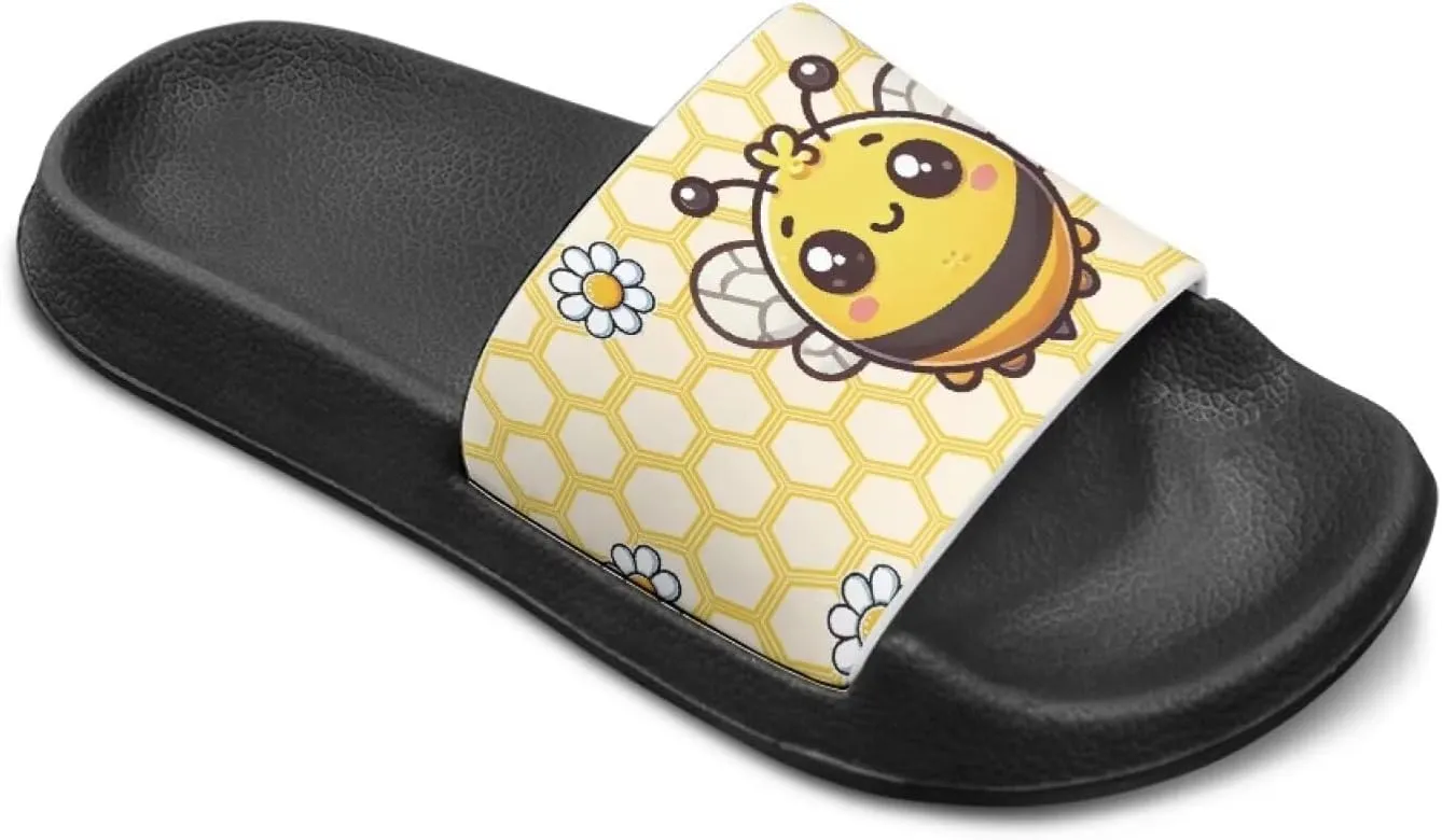 Jeiento Kids Slides for Boy Girl Soft Comfort Children Home Shoes Non-Slip Novelty Open Toe Sandal Youth Shower Shoes