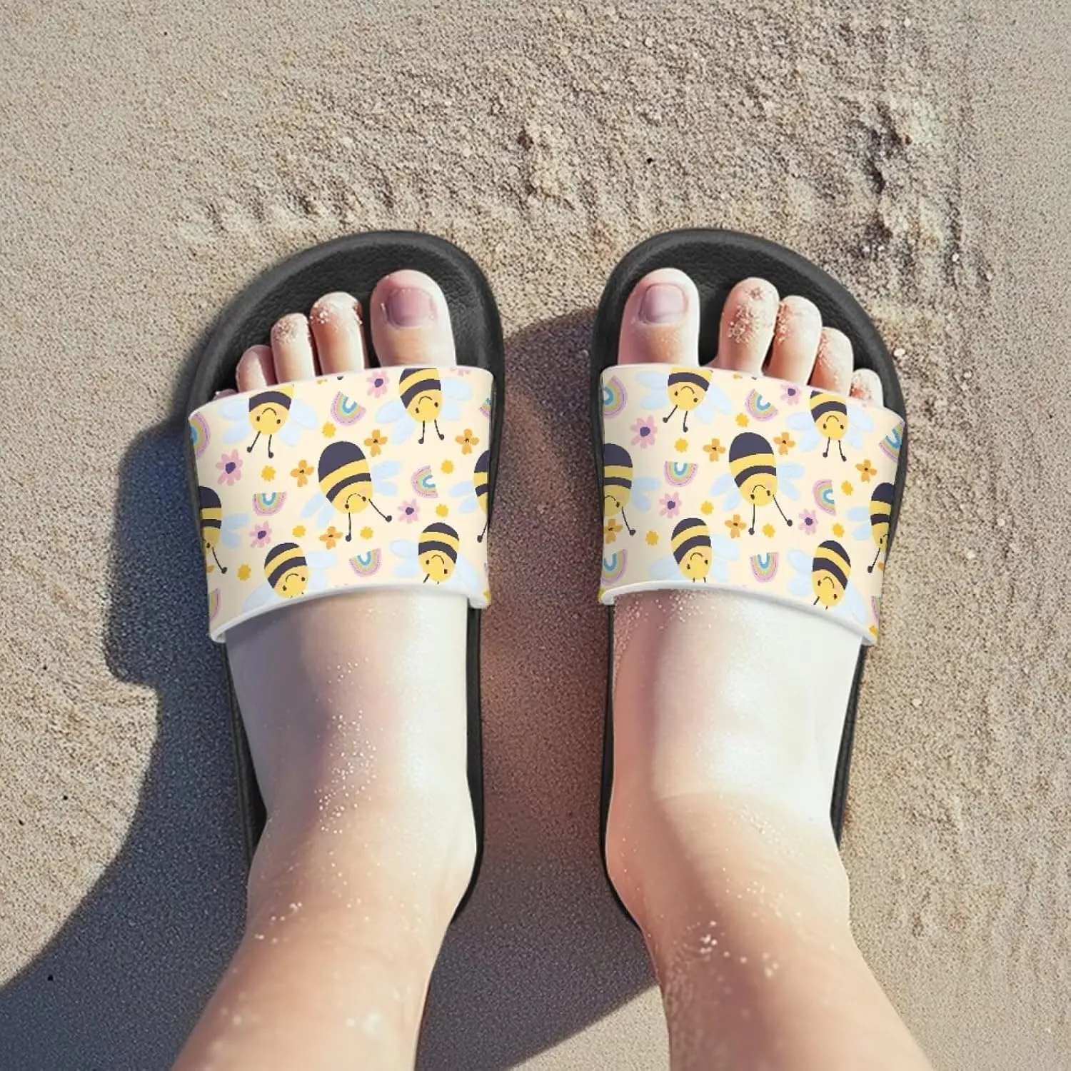 Jeiento Kids Slides for Boy Girl Soft Comfort Children Home Shoes Non-Slip Novelty Open Toe Sandal Youth Shower Shoes
