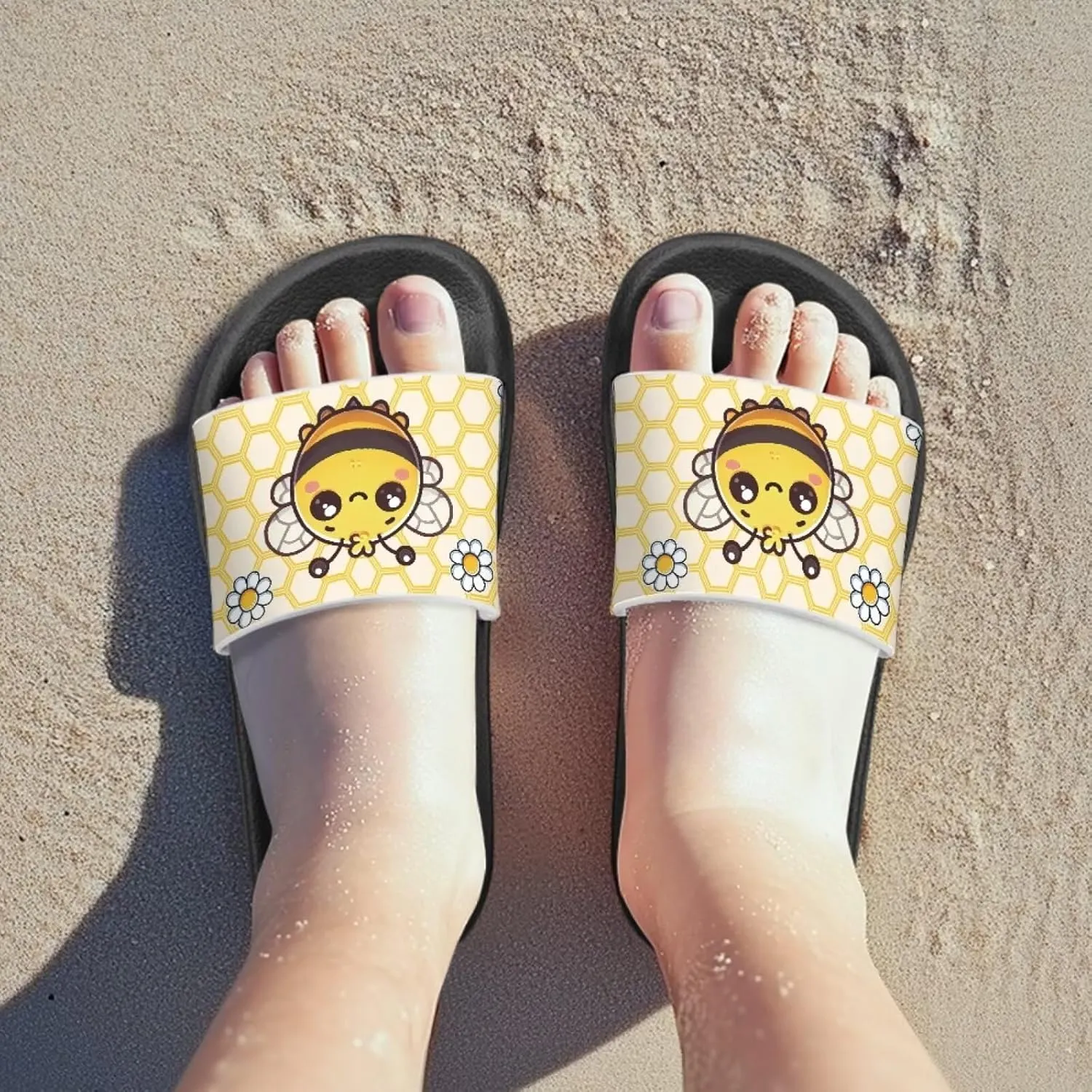 Jeiento Kids Slides for Boy Girl Soft Comfort Children Home Shoes Non-Slip Novelty Open Toe Sandal Youth Shower Shoes