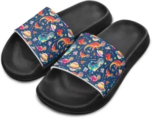 Jeiento Kids Slides for Boy Girl Soft Comfort Children Home Shoes Non-Slip Novelty Open Toe Sandal Youth Shower Shoes