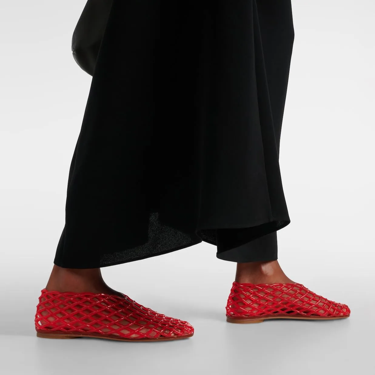 Jelly Mesh Ballet Flats for Women, Red Summer Sandals with Mesh Mary Jane Flats, Ladies Breathable Casual Footwear