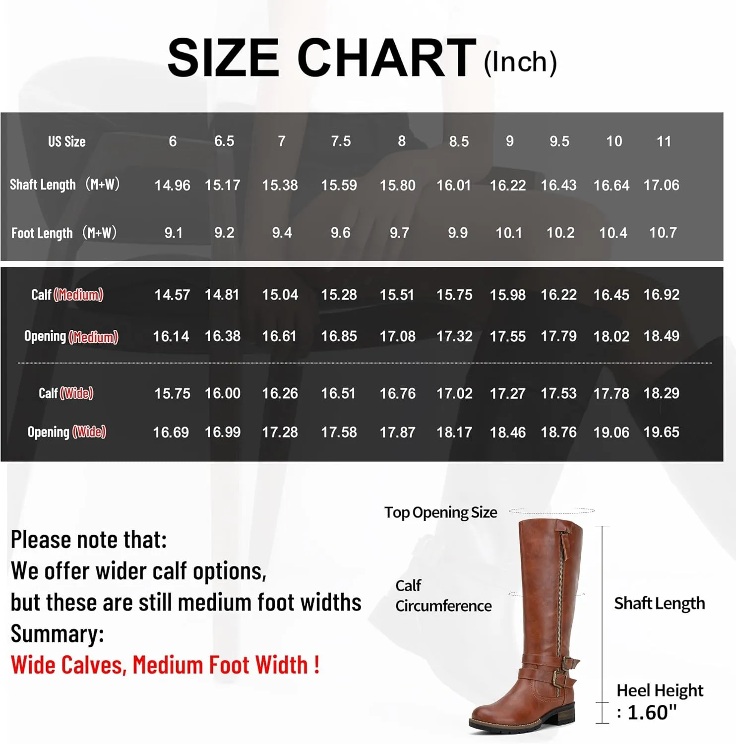 Jeossy 9660 Knee High Boots for Women, Classic Tall Riding Boots Low Heel with Inside Zipper Works and Outside Zip Decorative