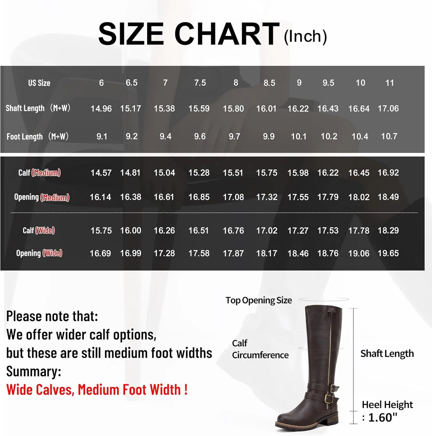 Jeossy 9660 Knee High Boots for Women, Classic Tall Riding Boots Low Heel with Inside Zipper Works and Outside Zip Decorative