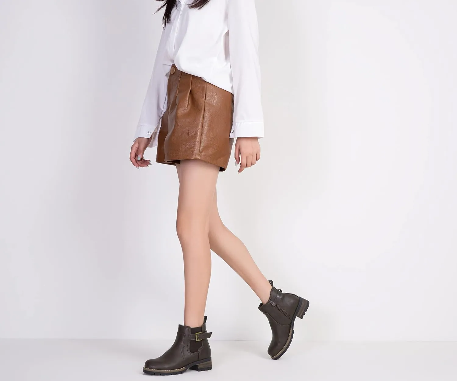 Jeossy Women's 9006 Ankle Boots Short Chelsea Booties for Women Low Heel with Zip