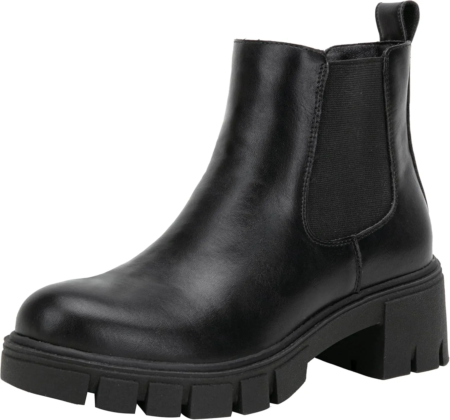 Jeossy Womens 9606 Chelsea Ankle Boots, Platform Chunky Low Heel Slip on Booties, Lug Sole Fashion Short Boots
